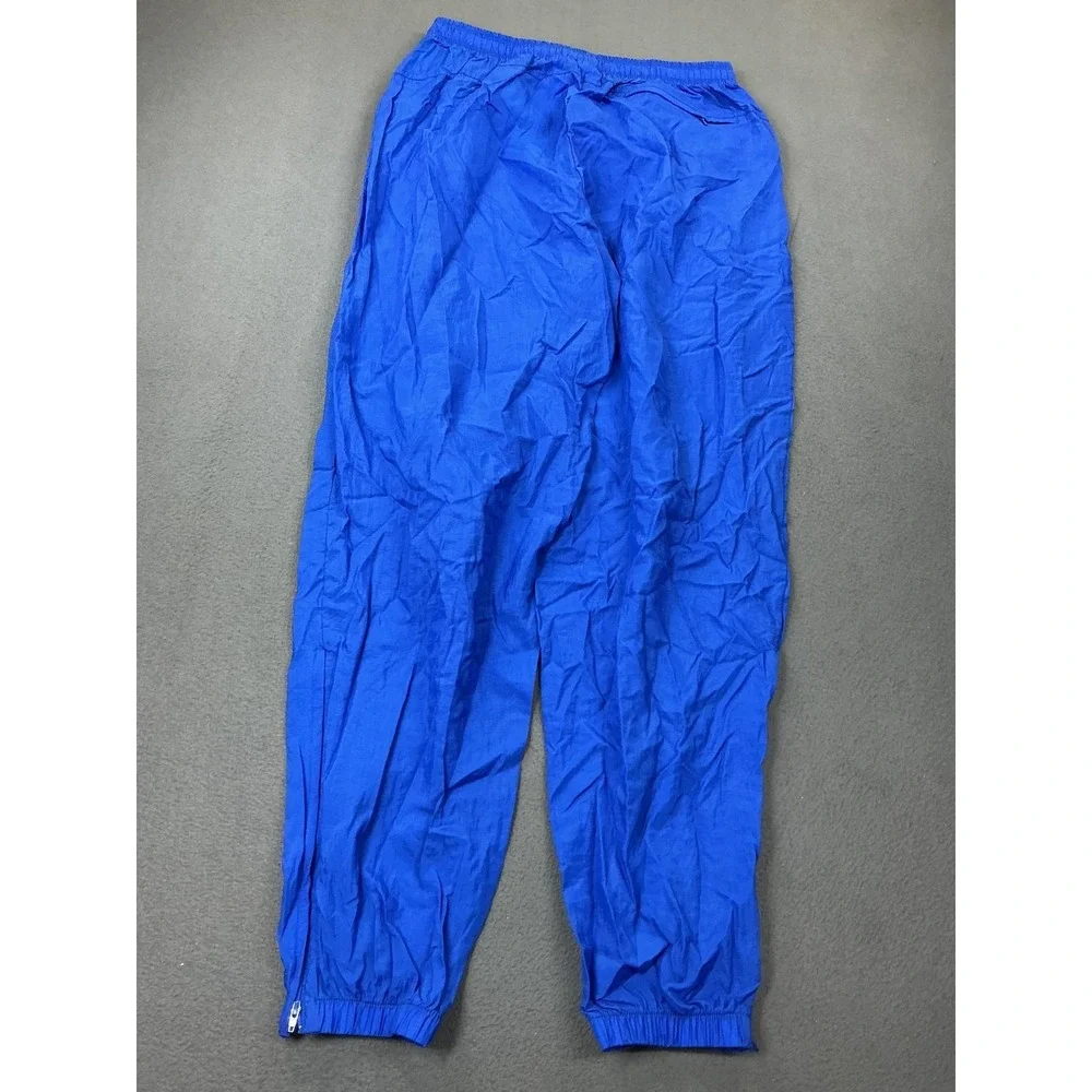 Nike Pants Mens XL Blue Nylon Track Elastic Waist Zip‎ Ankle Warm Up Pockets